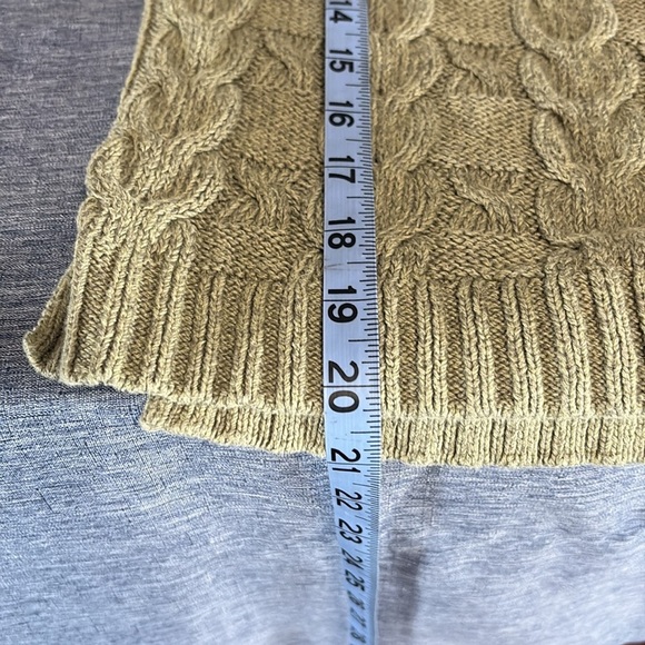 Talbots Women’s Size MP 53% Linen Olive Green 3/4 Sleeve Sweater - Picture 5 of 6